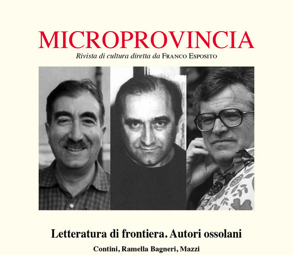 Microprovincia dedica un numero a Contini, Mazzi e Ramella Bagneri