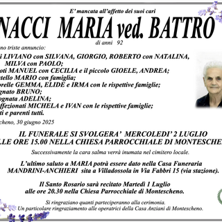 Minacci Maria ved. Battro di anni 92