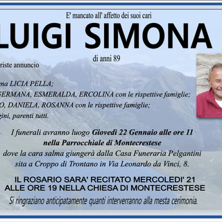Luigi Simona di anni 89