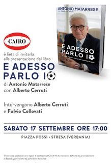 A Stresa la presentazione di “E adesso parlo io” di Antonio Matarrese, scritto con Alberto Cerrutti