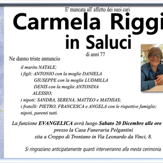 Carmela Riggio in Saluci di anni 77