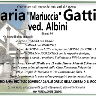 Maria 'Mariuccia' Gattini ved. Albini 96 anni