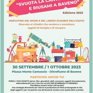Un mercatino del riuso e del libero scambio il 30 settembre e il 1 ottobre