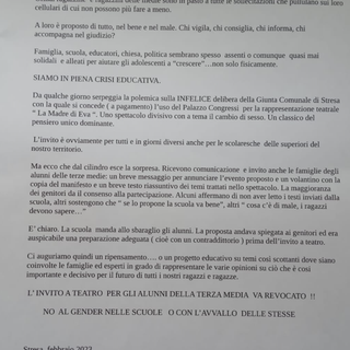 De Giovannini (Popolo della famiglia) contesta lo spettacolo La madre di Eva