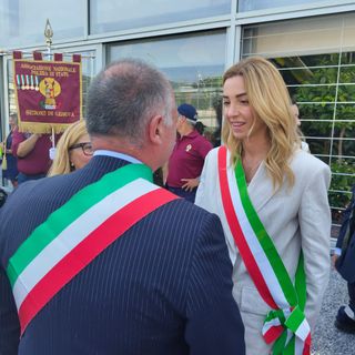 Il sindaco di Omegna a Genova per ricordare le vittime del Ponte Morandi FOTO