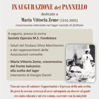 Maria Vittoria Zeme, Fondotoce dedica un pannello alla crocerossina internata nei lager