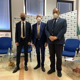 Da sinistra il nuovo presidente di CNA Piemonte Delio Zanzottera, il presidente di CNA Piemonte Fabrizio Actis e Filippo Provenzano, neo segretario di CNA Torino