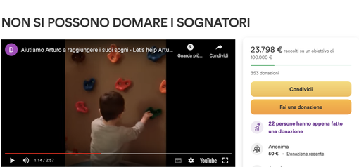Aperta una raccolta fondi per il piccolo Arturo, affetto da una malattia rara