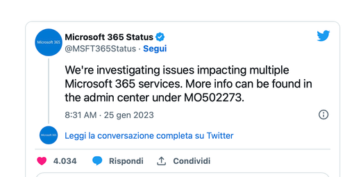 Problemi con i server dei servizi Microsoft Problemi con i server dei servizi Microsoft