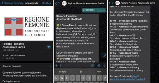 Covid e Green Pass, le informazioni dalla Regione arrivano via whatsapp