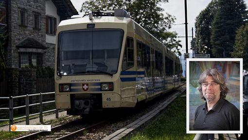 Foto: la Vigezzina e nel riquadro il deputato svizzero Bruno Storni Foto: la Vigezzina e nel riquadro il deputato svizzero Bruno Storni