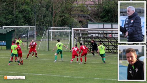 Una partita interna del Vogogna, nel riquadro Michael Nino e Cesare Rampi