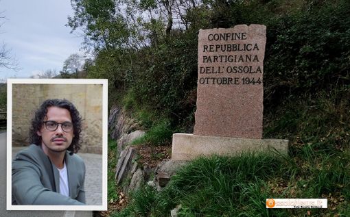 Foto: i confini della Repubblica dell'Ossola e nel riquadro Stefano Scacchetti