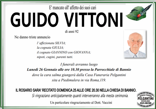 Guido Vittoni di anni 92