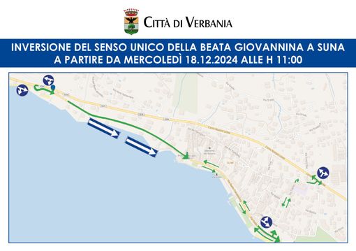 Al via il 18 dicembre l’inversione del senso unico della Beata Giovannina Al via il 18 dicembre l’inversione del senso unico della Beata Giovannina