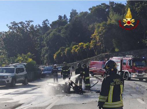 Incidente sulla statale 34, grave un motociclista