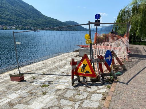 Transenne sul lungolago Buozzi: "Problema strutturale lungo la passeggiata"