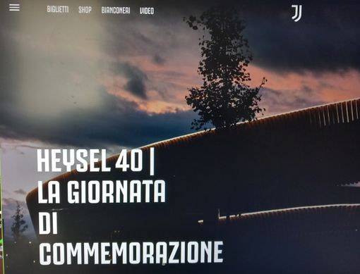 Così il sito della Juventus oggi ricorda la tragedia Così il sito della Juventus oggi ricorda la tragedia