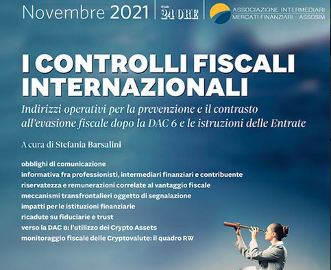 Sul Sole 24 Ore 'I controlli fiscali internazionali' con il contributo dell'anzaschino Vedana