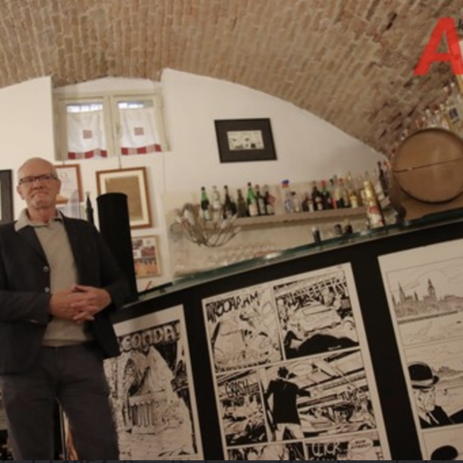 Luigi Piccatto in occasione di una delle mostre dedicate al &quot;suo&quot; Dylan Dog