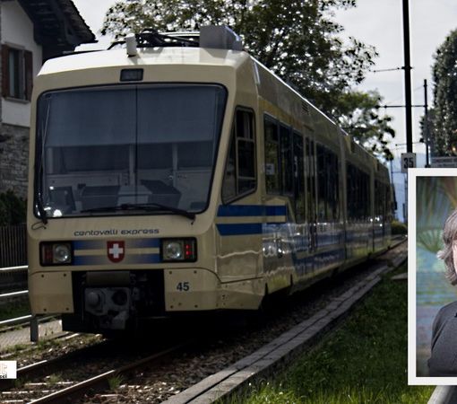 Foto: la Vigezzina e nel riquadro il deputato svizzero Bruno Storni