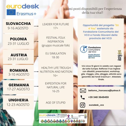 Ripartono gli scambi culturali internazionali, ultimi posti disponibili