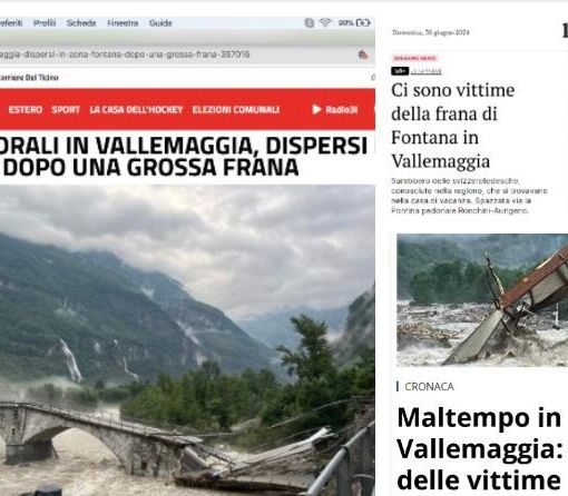 Ticino, disastro e dispersi in Vallemaggia. Giù un ponte, niente elettricità ed evacuazioni