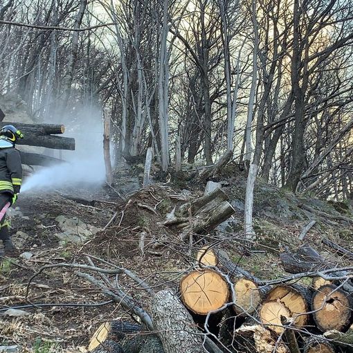 Ad Ornavasso arriva un canadair per spegnere l'incendio FOTO