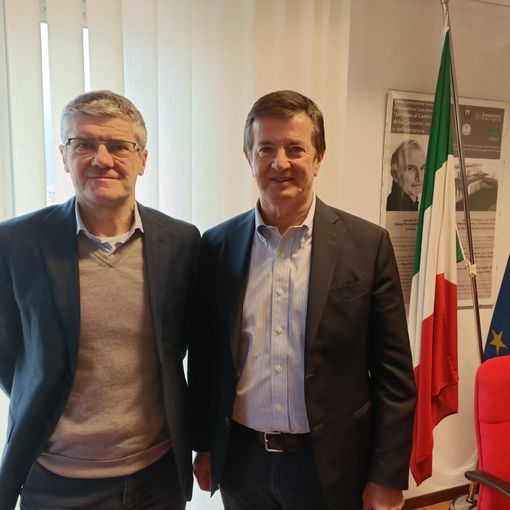 Il sindaco di Bergamo Giorgio Gori in visita a Gravellona Toce