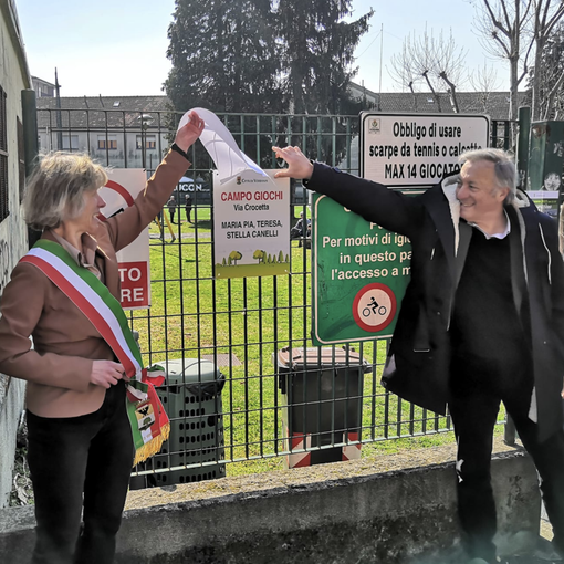 Inaugurato 'Campo Gioco' in via Crocetta. E' intitolato alle sorelle Maria Pia, Teresa e Stella Canelli FOTO
