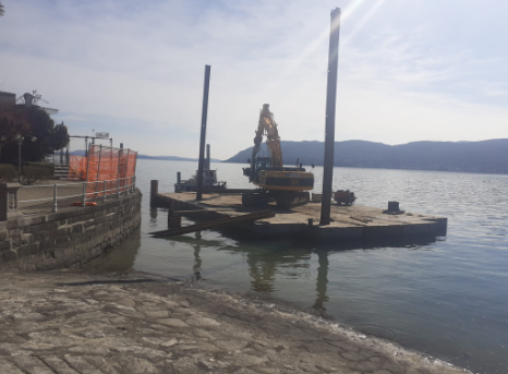 Pallanza, iniziati i lavori di consolidamento del muraglione a lago