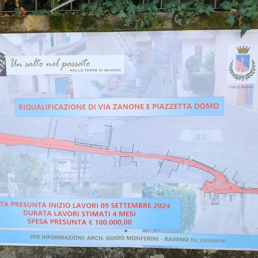 Baveno, al via i lavori di riqualificazione di via Zanone