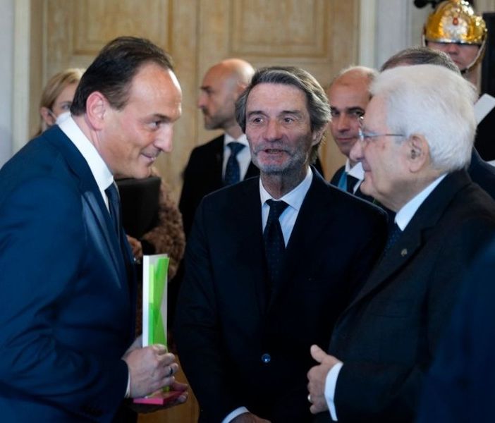 Passaggio di consegne tra Fontana e Cirio alla presenza del presidente Mattarella
