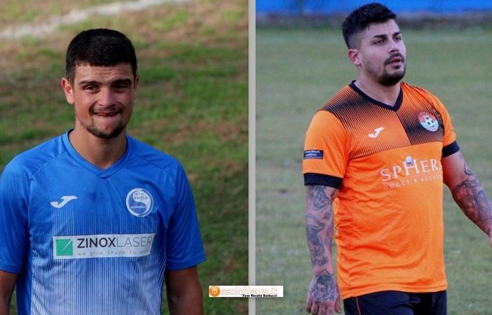 Foto: Pasin (Virtus Villa) e Salzano (Bagnella) in gol contro Sizzano e Vogogna