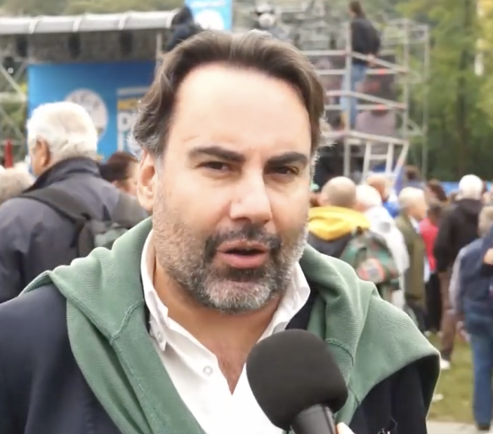Alberto Preioni parla di autonomia e futuro della legge elettorale piemontese dal pratone di Pontida VIDEO