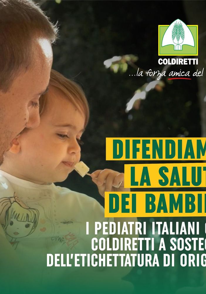 Coldiretti: obbligo d’indicare l’origine geografica anche su tutti gli alimenti destinati ai bambini