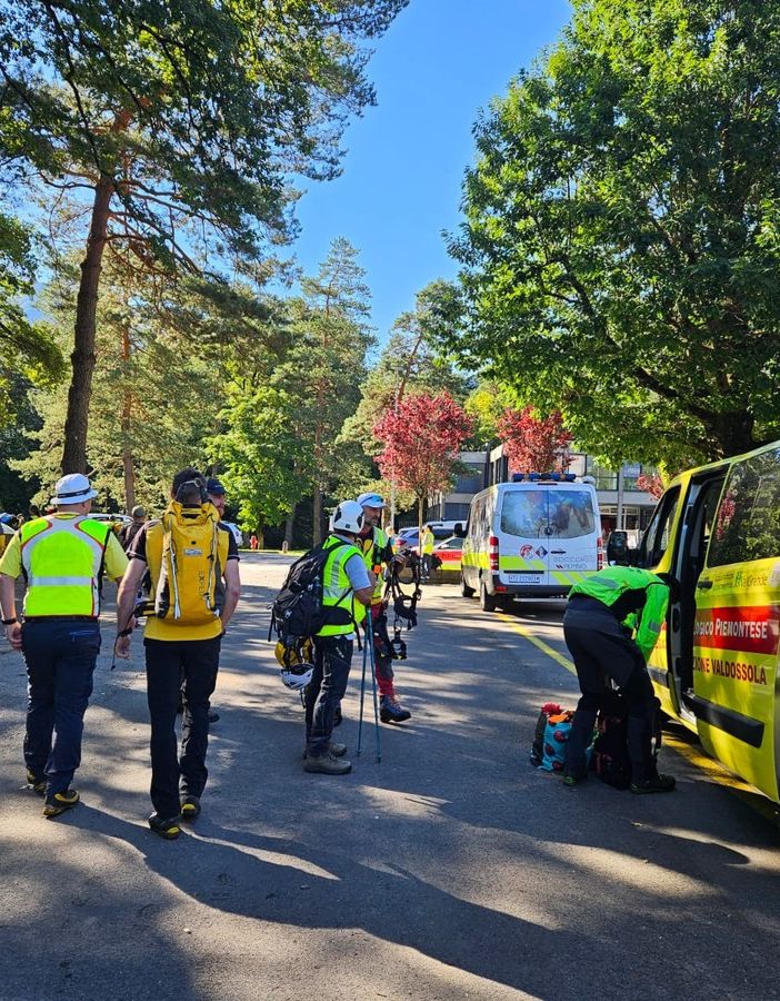 Dal Vco  in Vallemaggia per la ricerca delle persone disperse a causa del maltempo