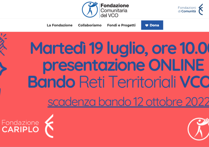 Fondazione Comunitaria, online il bando Reti territoriali contro la povertà