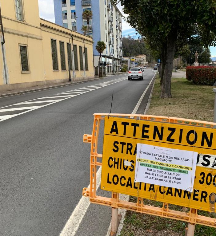 SS 34, transito a fasce orarie tra Donego e Cannero anche oggi e domani
