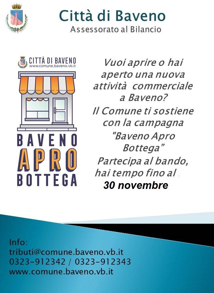 Il Comune di Baveno incentiva la'pertura di esercizi commerciali con il bando 'Apro Bottega'