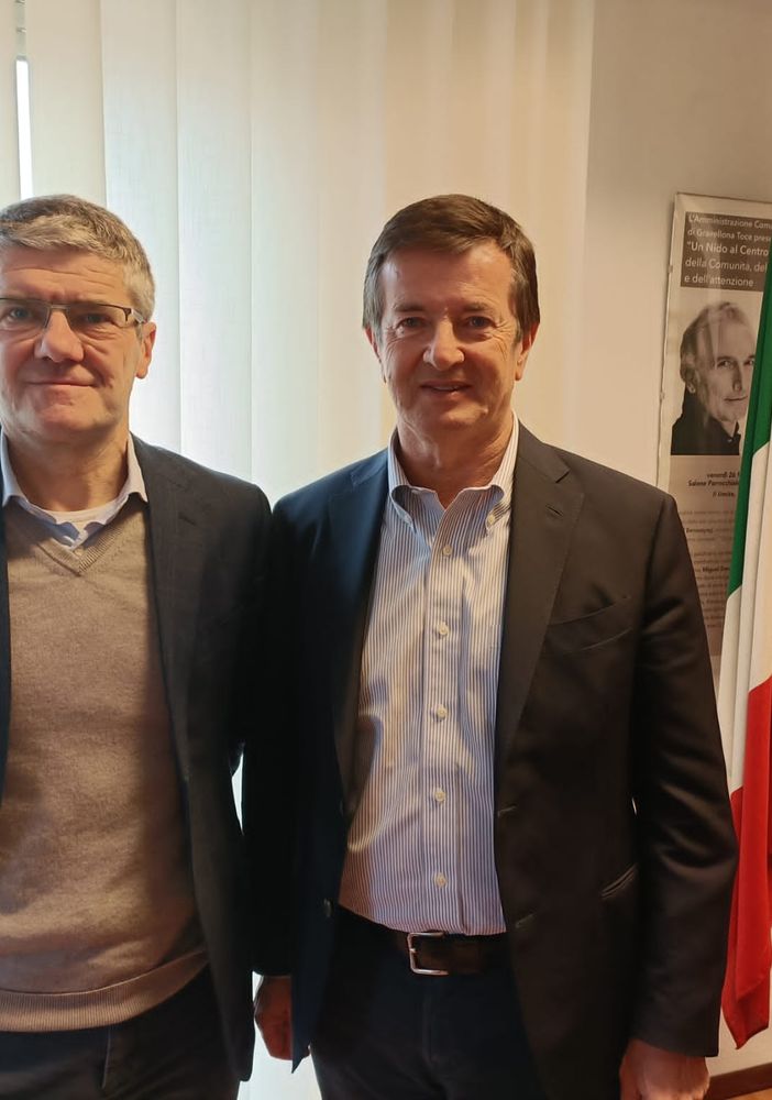 Il sindaco di Bergamo Giorgio Gori in visita a Gravellona Toce