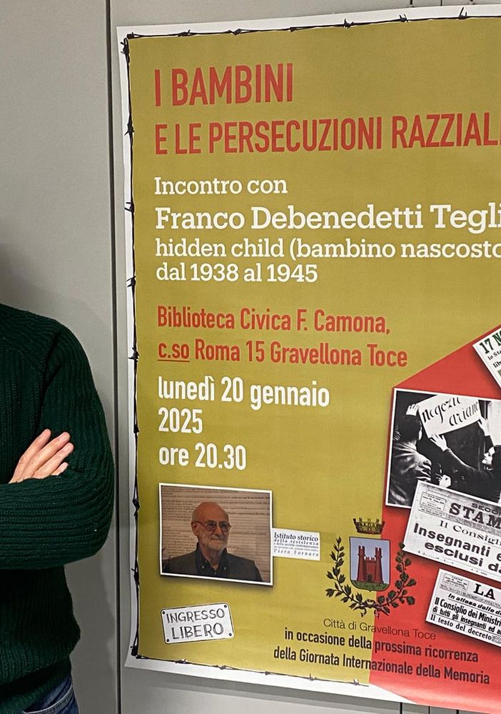 Giorno della Memoria, Gravellona ospita il &quot;bambino nascosto&quot; Franco Debenedetti Teglio
