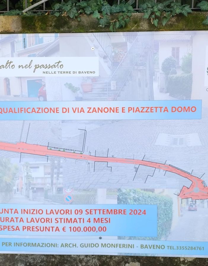 Baveno, al via i lavori di riqualificazione di via Zanone