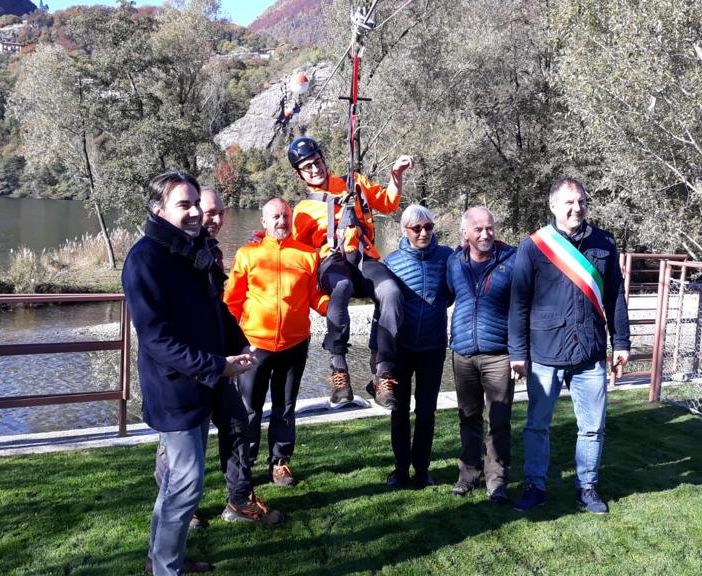 Inaugurata sabato la zip line di Omegna