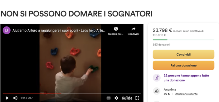 Aperta una raccolta fondi per il piccolo Arturo, affetto da una malattia rara