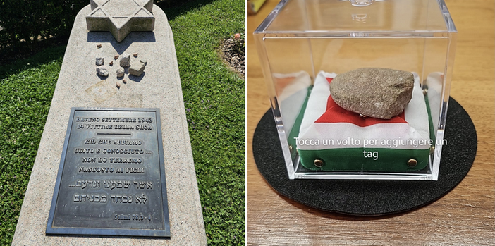 Divelta a Baveno una teca del monumento in ricordo della Shoah Divelta a Baveno una teca del monumento in ricordo della Shoah
