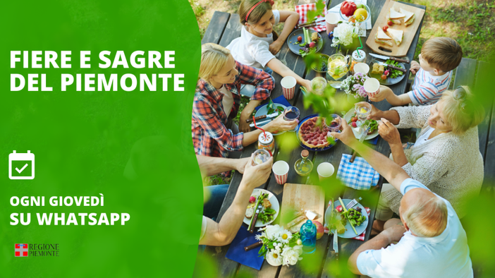 Le fiere e le sagre del Piemonte ogni giovedì sul canale WhatsApp della Regione