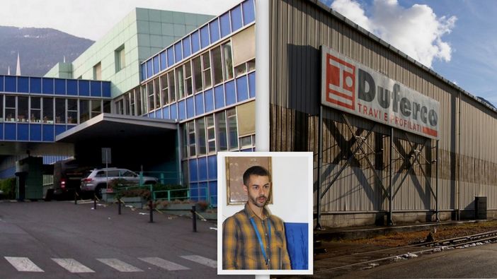 A sinistra l'Alessi di Omegna, a destra la Travi e Profilati di Pallanzeno; nel riquadro Marco Marceddu della Fiom