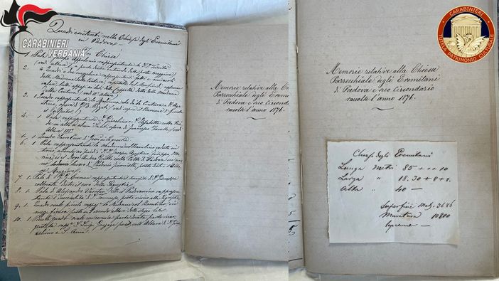 Ricettazione beni culturali: manoscritto del 1876 rubato ritrovato a Verbania Ricettazione beni culturali: manoscritto del 1876 rubato ritrovato a Verbania