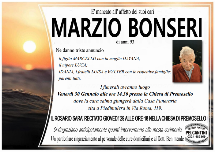Marzio Bonseri di anni 93